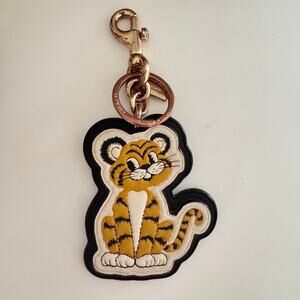 Coach Women's Lunar New Year Tiger Bag Charm in Signature Canvas Keychain Rare